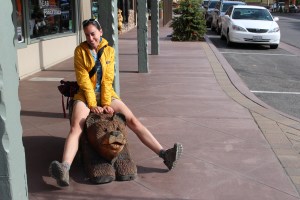 Playing tourists in Big Bear Lake.
